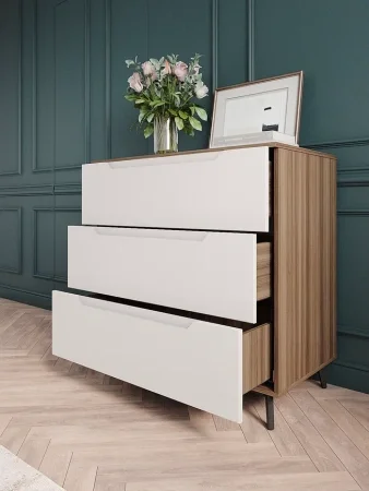 Комод Роза 900 орех франклин/белый софт тренто