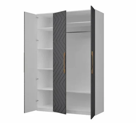 Шкаф 3-х створчатый Копенгаген белый/серый графит