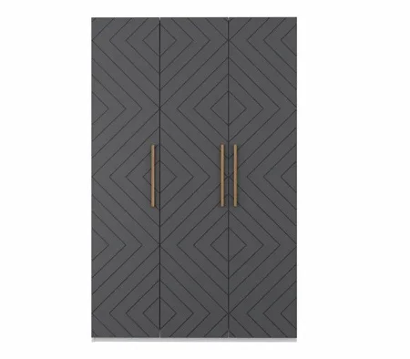 Шкаф 3-х створчатый Копенгаген белый/серый графит