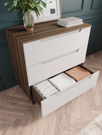 Комод Роза 900 орех франклин/белый софт тренто