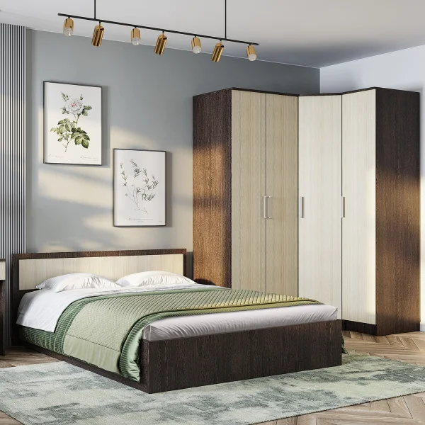 Шкаф 2-х створчатый Фиеста венге/лоредо