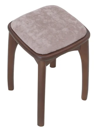 Табурет с фигурной ножкой мягкий бочонок Н орех