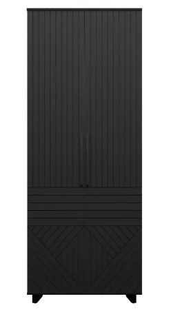 Шкаф 2-х створчатый Копенгаген венге/черный матовый