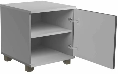 Тумба прикроватная со створкой Копенгаген белый/серый графит