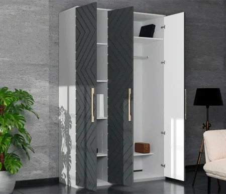 Модульная спальня Копенгаген №1 белый/серый графит