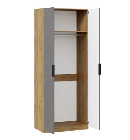 Шкаф для одежды Хилтон дуб крафт золотой/графит матовый