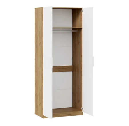 Шкаф для одежды Хилтон дуб крафт золотой/белый матовый