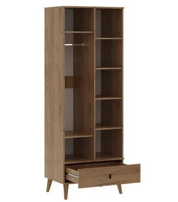 Шкаф 2-х дверный Омега-3 дуб золотистый/антрацит/белый