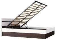 Кровать Ким с подъемным механизмом венге/белый глянец