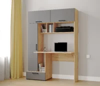 Стол компьютерный Квартет-11 дуб крафт золотой/графит серый