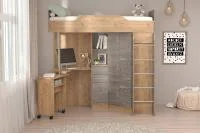 Кровать-1 Бриз дуб крафт золотой/камень темный