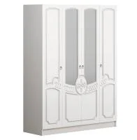 Шкаф 4-х створчатый Каролина белый глянец