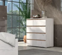 Комод Лиана дуб крафт белый/дуб крафт золотой