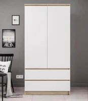 Шкаф двухдверный Мори МШ 900.1 дуб сонома/белый