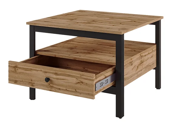 Стол журнальный Лофт дуб вотан/черный