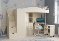 Кровать чердак Юниор-4 дуб молочный
