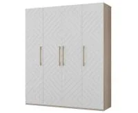 Шкаф 4-х створчатый Копенгаген дуб сонома/белый матовый