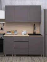 Кухонный гарнитур Денвер 1,6 м графит