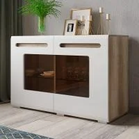 Комод Наоми КМ-10 дуб каньон/белый глянец