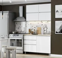 Кухонный гарнитур Токио 1,2 белый текстурный