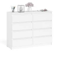 Комод восемь выдвижных ящиков МК 1200.8 белый