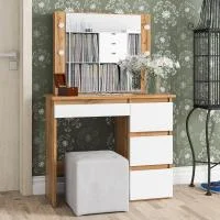 Стол косметический с подсветкой Сура дуб вотан/белый