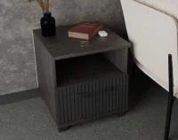 Тумба прикроватная Копенгаген с ящиком венге/черный матовый