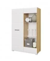 Стеллаж Ненси дуб крафт золотой/белый глянец