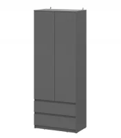 Шкаф двухстворчатый с ящиками Денвер графит серый