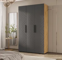 Шкаф 3-х створчатый Флэш 1350 браш графит/дуб крафт