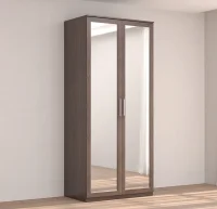 Шкаф 2-створчатый с зеркалом Кэт-4 венге/caiman темный