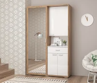Прихожая Иннэс-4 дуб крафт золотой/белый глянец
