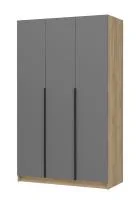 Шкаф 3-х створчатый Лион ШК-02 дуб крафт/графит серый