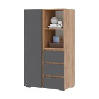 Шкаф Хелен ШК-03 серый графит/дуб крафт золото