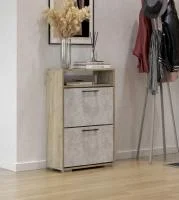 Тумба для обуви Бостон ОБ-600 дуб крафт серый/бетонный камень Тумба для обуви Бостон ОБ-600 дуб крафт серый/бетонный камень