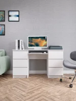 Стол письменный Мори МС-2 белый (6 ящиков)