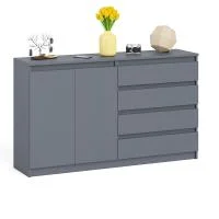 Комод широкий четыре ящика и две дверки МК 1600.1 графит