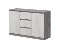 Комод Соната №4 1200 дуб крафт серый/дуб крафт белый