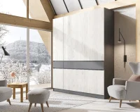 Шкаф 4-х створчатый Роджина графит/дуб крафт белый