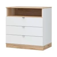 Комод 3 ящика Юкки КМ3Я-900 дуб делано/белый