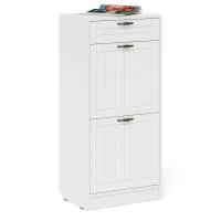 Тумба для обуви П-6 2 секции белое дерево фрезеровка прованс