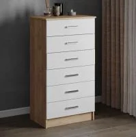 Комод Катрин-4 дуб крафт золотой/белый