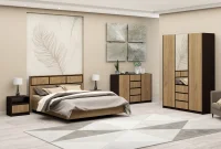 Модульная спальня Флоренция венге/дуб крафт золотой