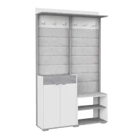 Прихожая Акцент №2 белое сияние/цемент светлый