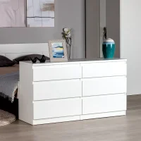 Комод Кастор 6 ящиков белый
