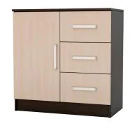 Комод с 3-мя ящиками и дверью Бася венге/дуб беленый
