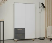 Стеллаж Копенгаген без стекла белый/серый графит