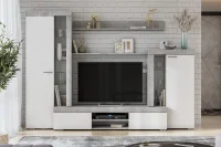 Гостиная МГС-5 цемент светлый/белый