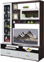 Витрина Оскар №5 венге/белый глянец.