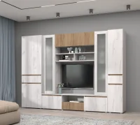 Модульная гостиная Лиана дуб крафт белый/дуб крафт золотой